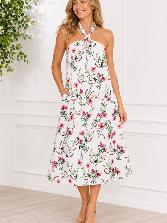 INC International Concepts Dresses & Skirts - INC International Concepts NWT Floral Halter Midi Dress w Pockets Medium